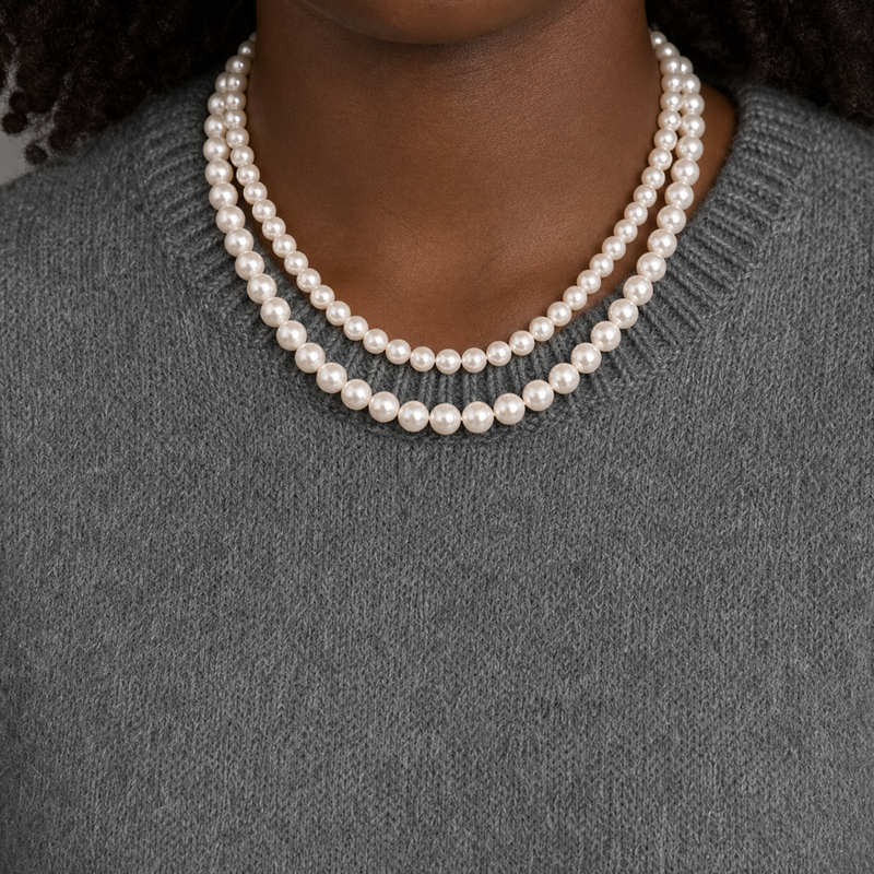 Necklaces | Minimalist Elegant Faux Pearl Choker with Magnetic Clasp