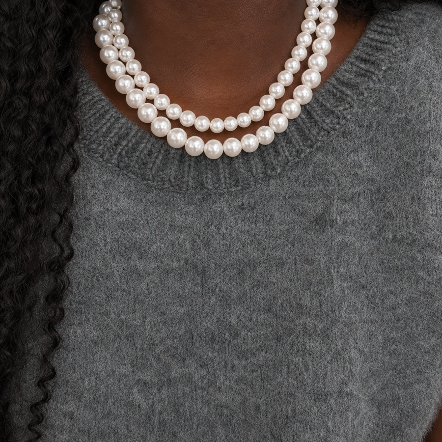 Necklaces | Minimalist Elegant Faux Pearl Choker with Magnetic Clasp