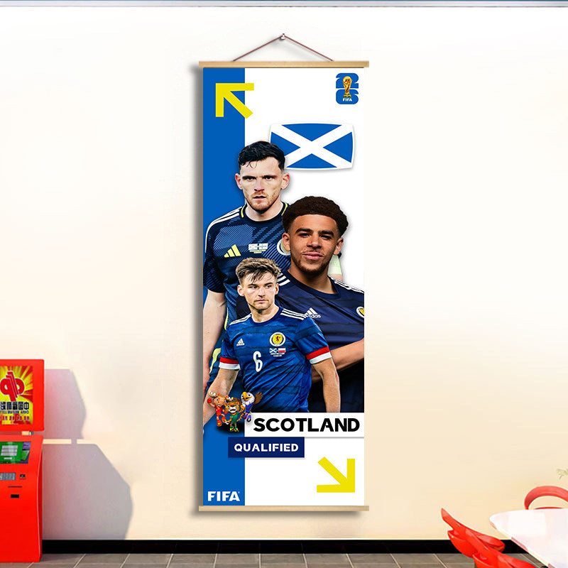 2026 World Cup National Team Fabric Hanging Banner | Football Theme Wall Decor Poster for Bar & Fan Party
