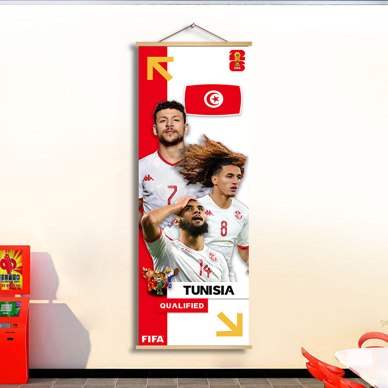 2026 World Cup National Team Fabric Hanging Banner | Football Theme Wall Decor Poster for Bar & Fan Party