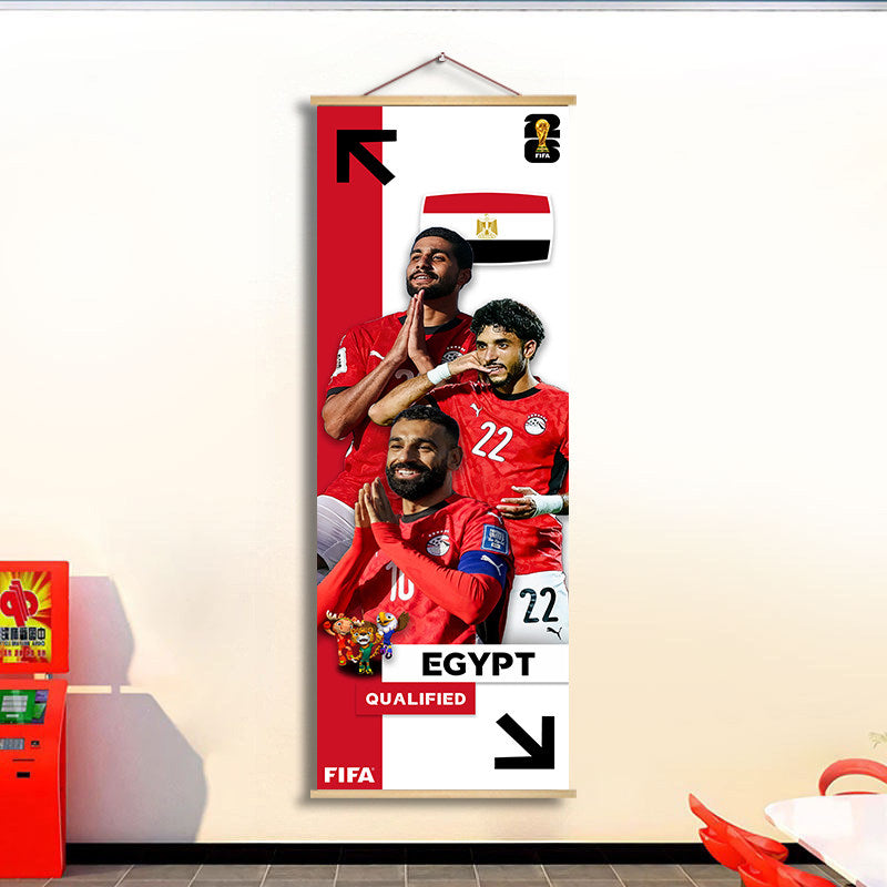2026 World Cup National Team Fabric Hanging Banner | Football Theme Wall Decor Poster for Bar & Fan Party