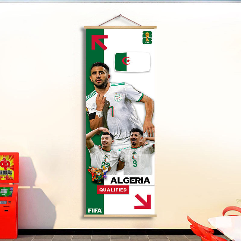 2026 World Cup National Team Fabric Hanging Banner | Football Theme Wall Decor Poster for Bar & Fan Party