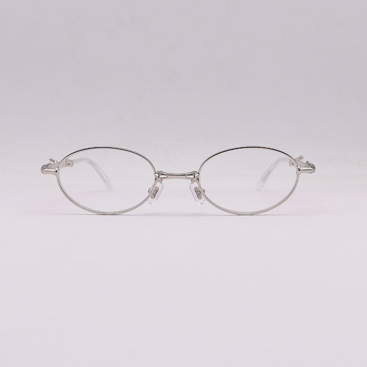 Prescription Glasses | Foldable Silver Full Rim Oval Frame
