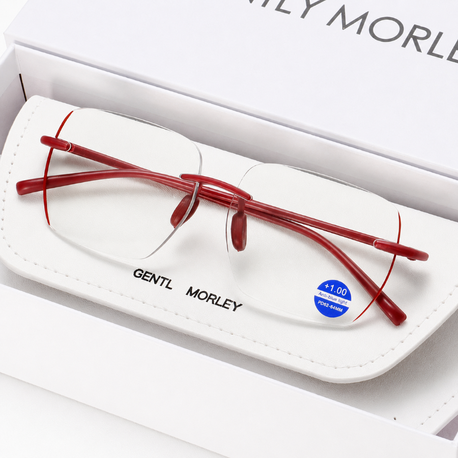 Prescription Reading Glasses, Ultra-Light Rimless Anti-Fatigue Frame