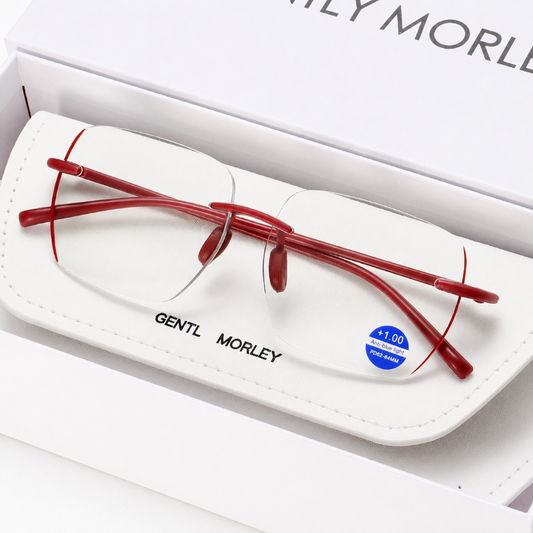 Prescription Reading Glasses, Ultra-Light Rimless Anti-Fatigue Frame