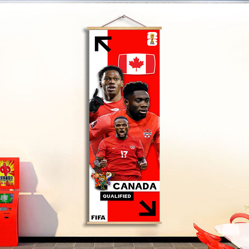 2026 World Cup National Team Fabric Hanging Banner | Football Theme Wall Decor Poster for Bar & Fan Party