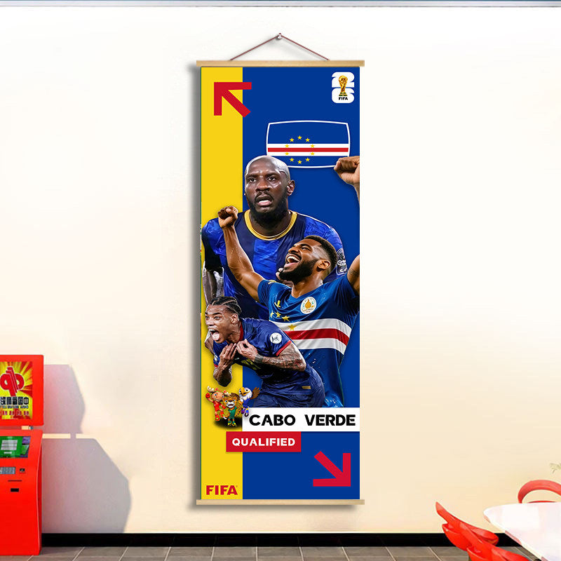 2026 World Cup National Team Fabric Hanging Banner | Football Theme Wall Decor Poster for Bar & Fan Party