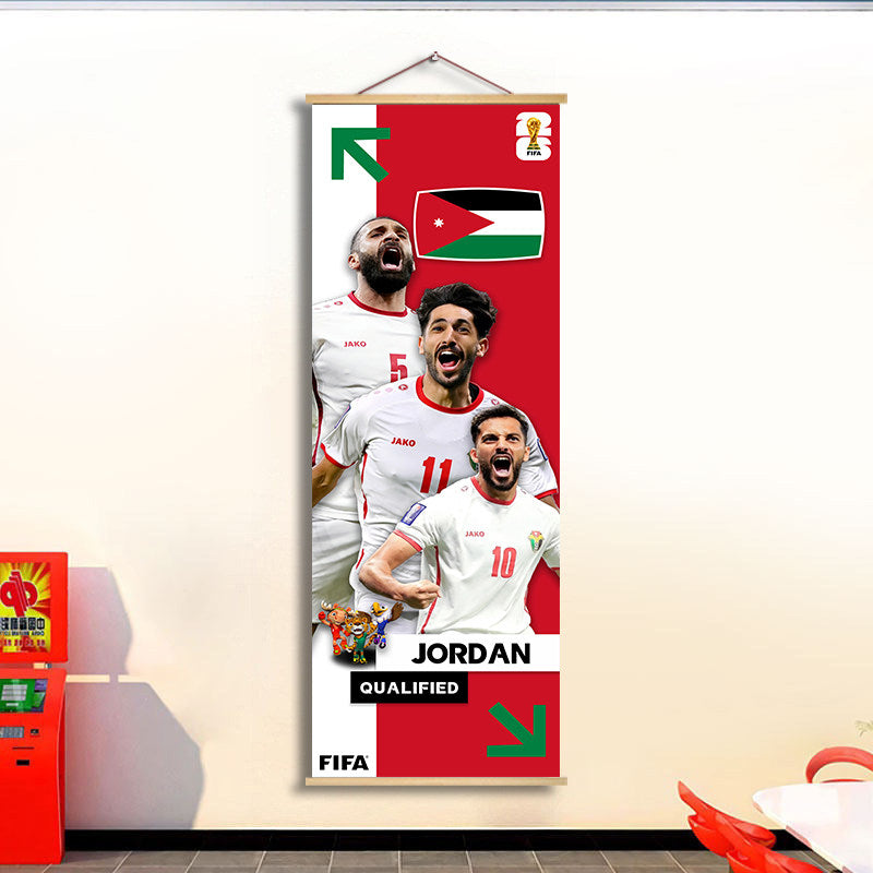 2026 World Cup National Team Fabric Hanging Banner | Football Theme Wall Decor Poster for Bar & Fan Party