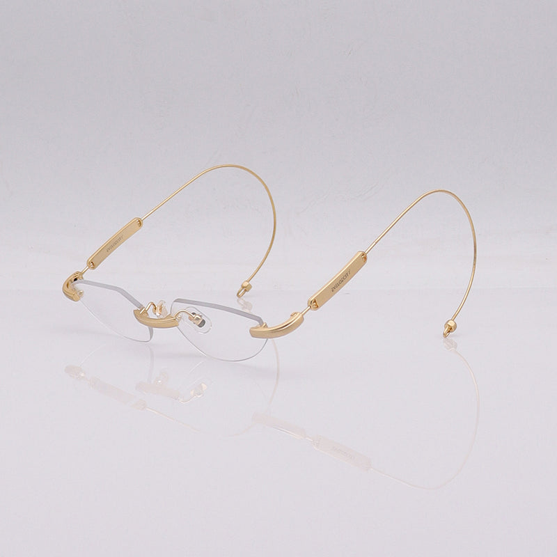 Prescription Eyeglasses | Silver Rimless Pure Titanium Frame