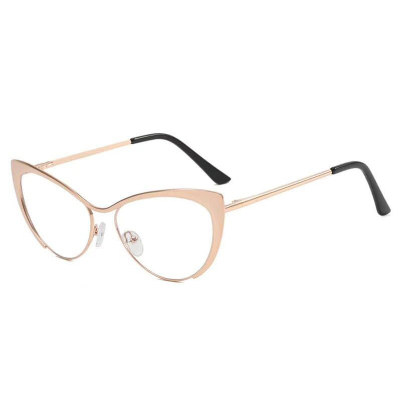 Prescription Women’s Eyeglasses | Retro Metal Cat Eye Silver Frame