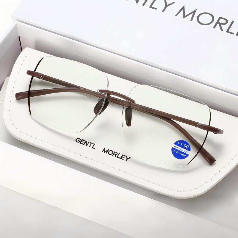 Prescription Reading Glasses, Ultra-Light Rimless Anti-Fatigue Frame