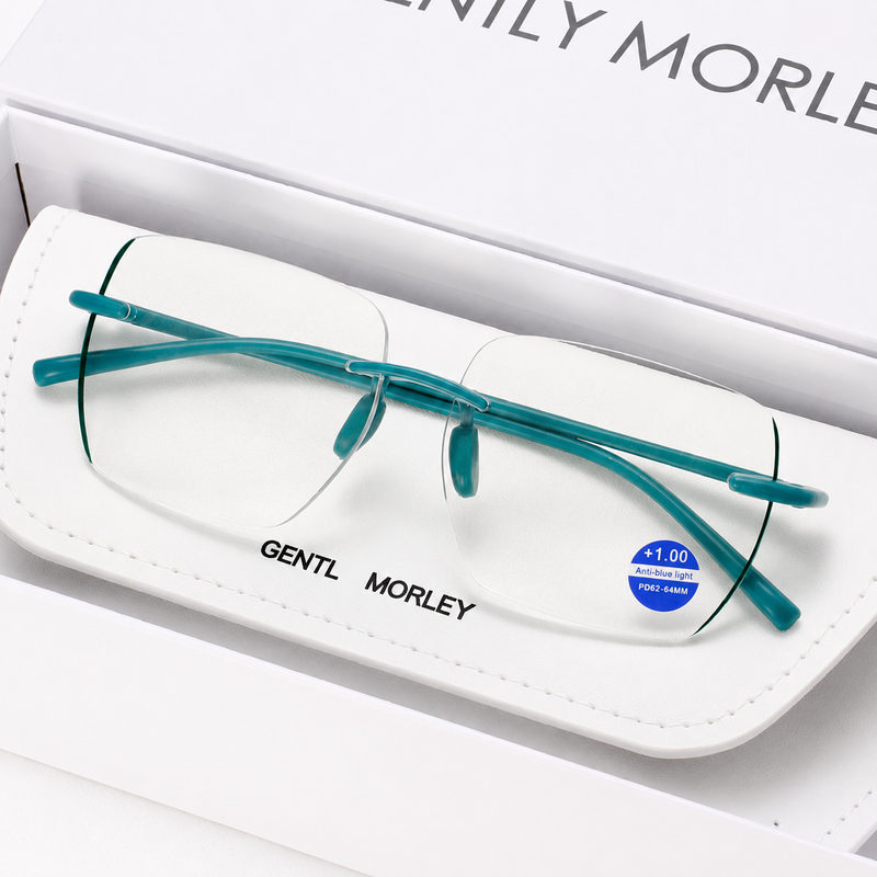 Prescription Reading Glasses, Ultra-Light Rimless Anti-Fatigue Frame