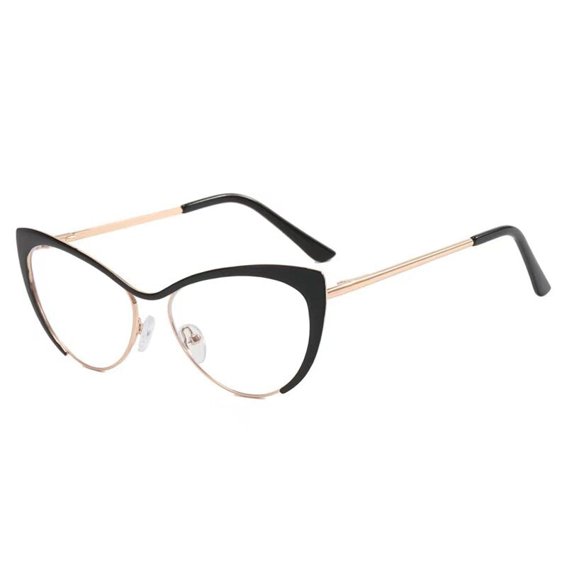 Prescription Women’s Eyeglasses | Retro Metal Cat Eye Silver Frame