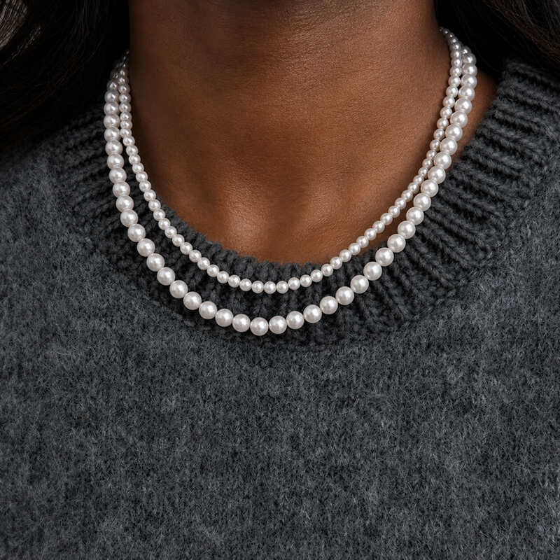 Necklaces | Minimalist Elegant Faux Pearl Choker with Magnetic Clasp