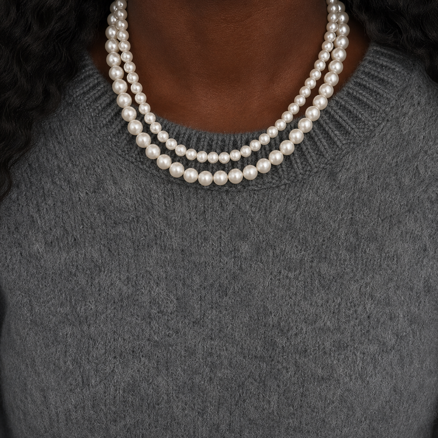 Necklaces | Minimalist Elegant Faux Pearl Choker with Magnetic Clasp