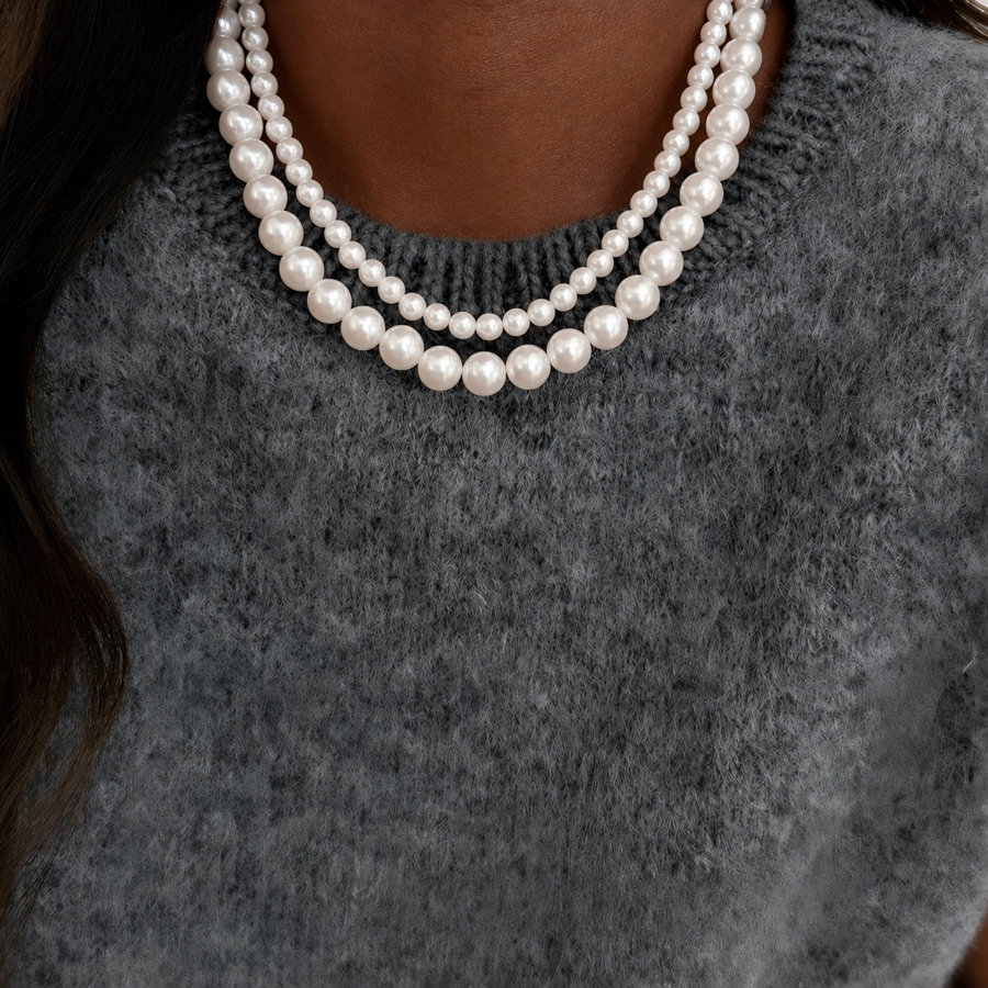 Necklaces | Minimalist Elegant Faux Pearl Choker with Magnetic Clasp