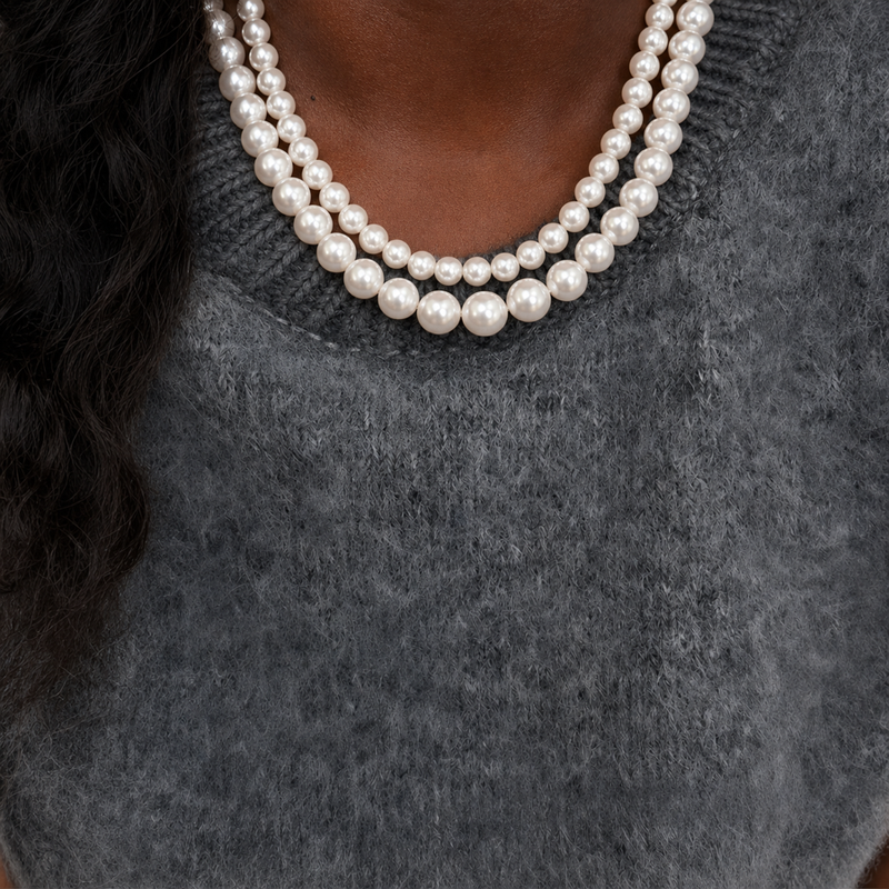 Necklaces | Minimalist Elegant Faux Pearl Choker with Magnetic Clasp